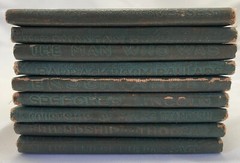 Vintage Set of NINE Little Leather Library Works of Various Authors Mini Books