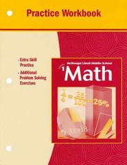 Middle School Math, Course 1: Practice – Paperback, by Holt Mcdougal – Very Good