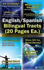 “ENGLISH & SPANISH” Bilingual Tracts, 20 Pages Each, Pack of 40 units, POWERFUL!