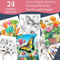 Coloring Book for Adults Relaxation, 24 Pages Adult Coloring Books for Women Str