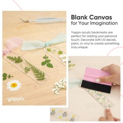 2mm Thick Clear Acrylic Bookmark Blanks With Ribbon For DIY Crafts 30 PCS