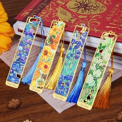 Kinsound Metal Bookmarks with Tassel, Golden Van Gogh 4.25″ x 0.86″, Gold