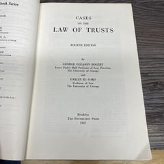 Cases on the Law of Trusts Bogert and Oaks Fourth Edition Foundation Press READ