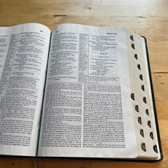 1985 NIV Study Bible Forest Green Bonded Leather Indexed Zondervan Red Letter