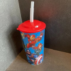 Marvel Avengers Heroes Characters 16oz Sports Tumbler w/ Straw Blue