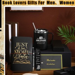 6 Pcs Book Lovers Gifts for Men Women 17 oz Abibliophobia Coffee Mugs Leather…