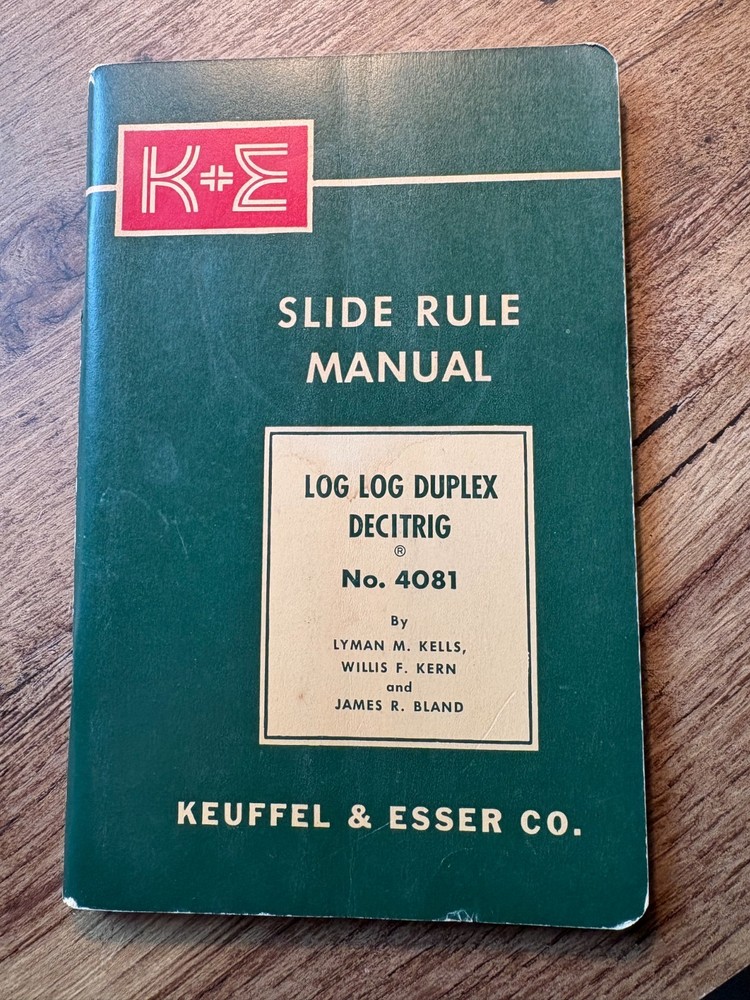 1955 K&E Slide Rule Manual No. 4081 Log Duplex Decitrig Keuffel & Esser Booklet