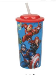 Marvel Avengers Heroes Characters 16oz Sports Tumbler w/ Straw Blue