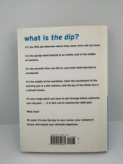 The Dip Seth Godin 2007 HC Portfolio 1st Ed When to Quit & Stick
