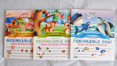 Lot of 3 Turkish Edition Resimlerle Oku! Resim Bilmeceli Kitaplar Kid’s Books