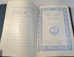 Vintage Blue Bible Masonic Edition 1951 Bonded Leather