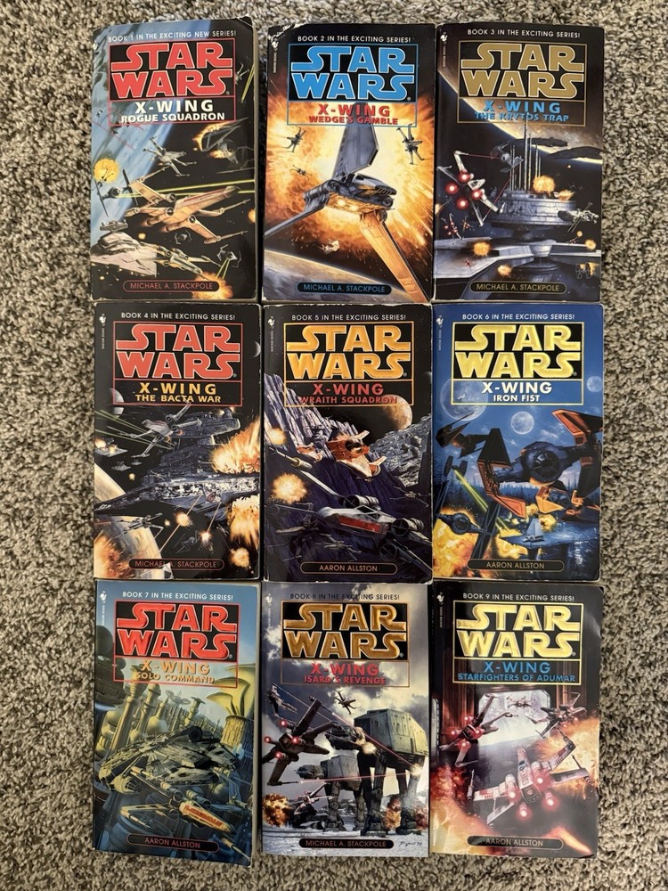 Star Wars X-Wing Complete Book Series 1-9 Paperback Lot Set Stackpole Allston