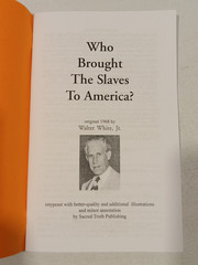 Who Brought the Slaves to America? (Jews Did) by Walter White SB