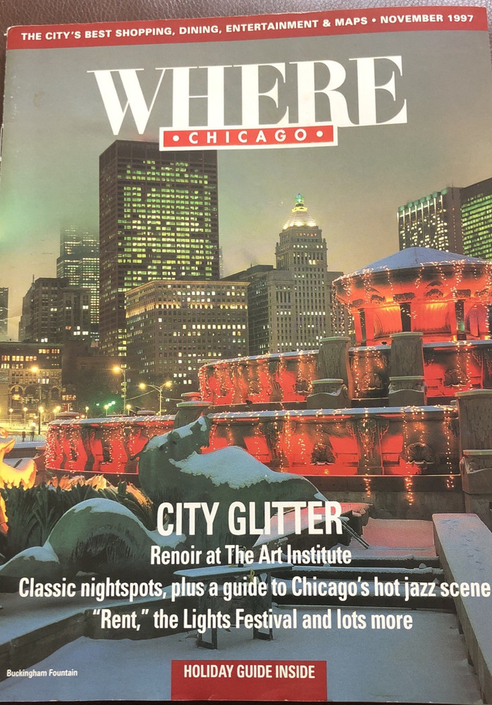 Vintage Chicago Magazine “Where” 130 Pages Shop Dine Ads Maps Booklet 1997