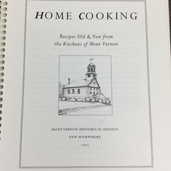 Home Cooking Community Cookbook Mont Vernon Historical Society New Hampshire
