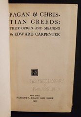 Modern Occult Book: Pagan And Christian Creeds by Edward Carpenter Occult