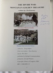SIGNED The Divide War: Montana’s Golden Treasure by Pat Kearney large PB VG