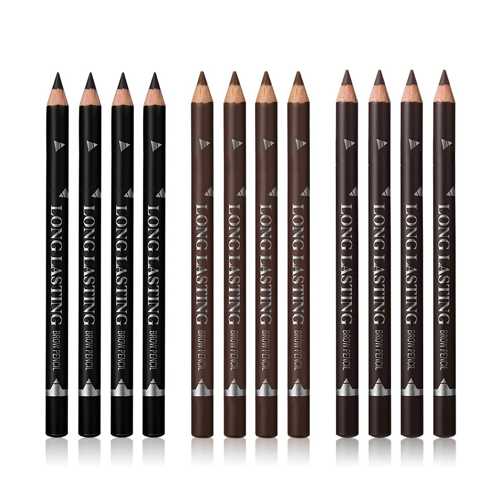 SUMEITANG 3Colors Eyebrow 0.17 Fl Oz (Pack of 12), Black – Brown – Dark