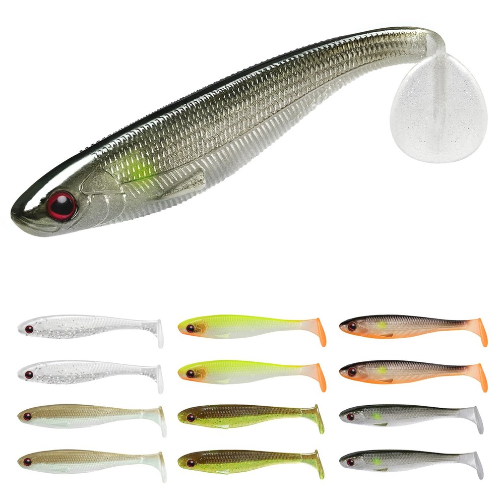 TRUSCEND 12 PCS Fishing Lures for Bass Trout 4in (10cm), 4″,12pcs,0.3oz
