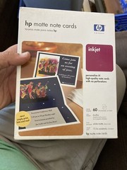 HP Matte Note Cards Paper, Q5505A, Inkjet, 60 sheets, 6″ x 8″, New