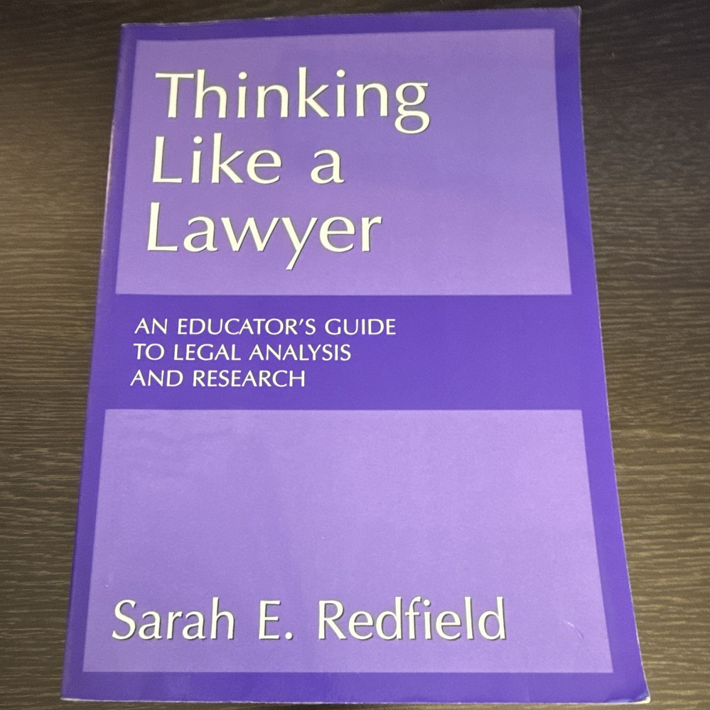 Carolina Academic Press Thinking Like a Lawyer Redfield PB 2000 Legal Research