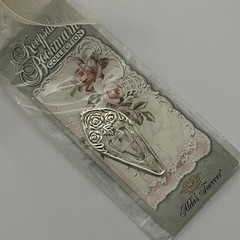 Keepsake Bookmark Alda’s Forever Rose Silvertone Small Vintage 2.5″ Made In USA