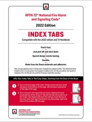 NFPA 72, National Fire Alarm Self-Adhesive Index Tabs (2022)
