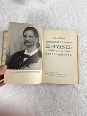 SIGNED 1965 Zeb Vance: Champion Personal Freedom, NC Civil War Governor HC/DJ