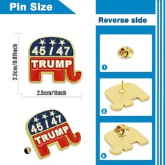 10 Pcs Republican elephant GOP Lapel pins Bluk 45 47 25 mm x 22 mm, 10-Pack