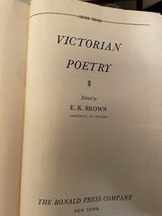 Vintage 1942 book VICTORIAN POETRY edited by E K Brown hardcover 912 pages NR