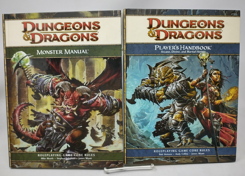 Dungeons & Dragons: Players Handbook & Monster Manual 4th Edition Hardcover Lot