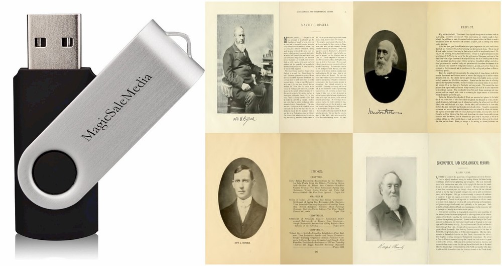 Illinois History Genealogy Ancestry Family Records V.5 – 115 Old Books on USB