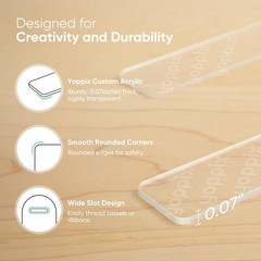 2mm Thick Clear Acrylic Bookmark Blanks With Ribbon For DIY Crafts 30 PCS