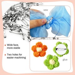 100 Pcs Bar Pins – Silver Brooch Clasp for Badges, DIY Craft, 1inch/25mm
