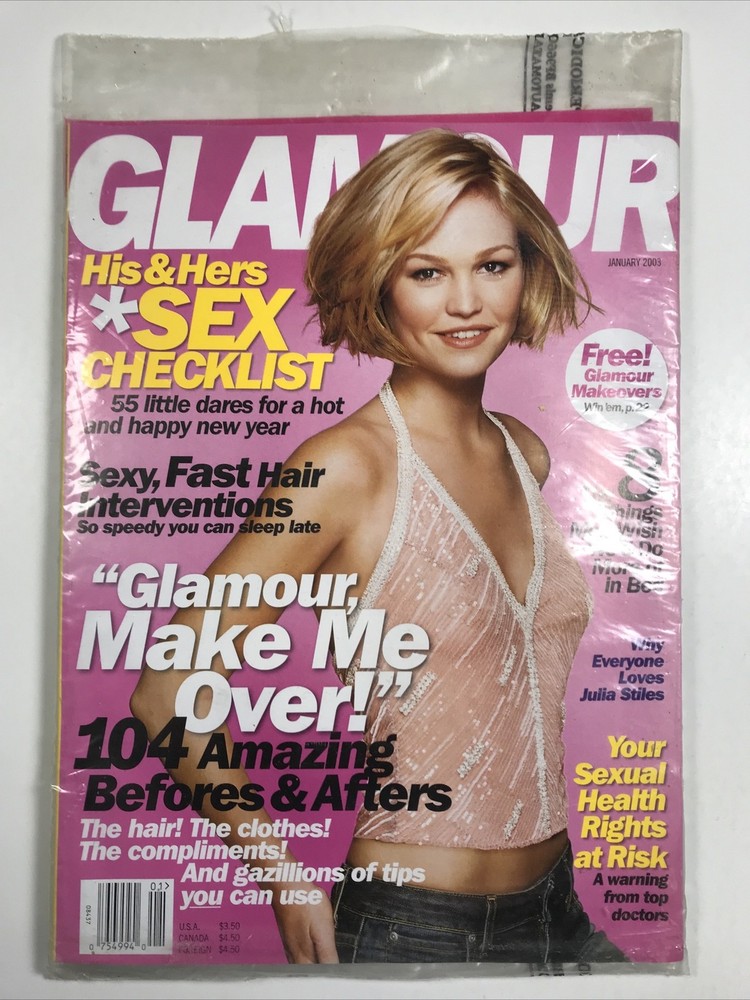 GLAMOUR magazine January 2003-Fashion makeup hair Sealed New- Julia Stiles