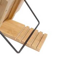 Universal Bamboo Book Stand, for Cookbooks, Reading, Cell Phone, Art, Music