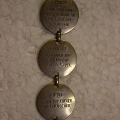 Ten Commandments Bookmark Vintage Metal Chain 11 Inches