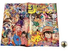 Weekly Shonen Jump Pokemon ONE PIECE Cover Cutout Sticker Set JP