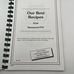 Vintage 1999 Our Best Recipes Spiral Cookbook Hammond Huskies PTA Pennsylvania