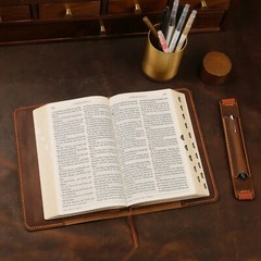 Personalized KJV Holy Bible cover, Custom leather holy bible book case cover