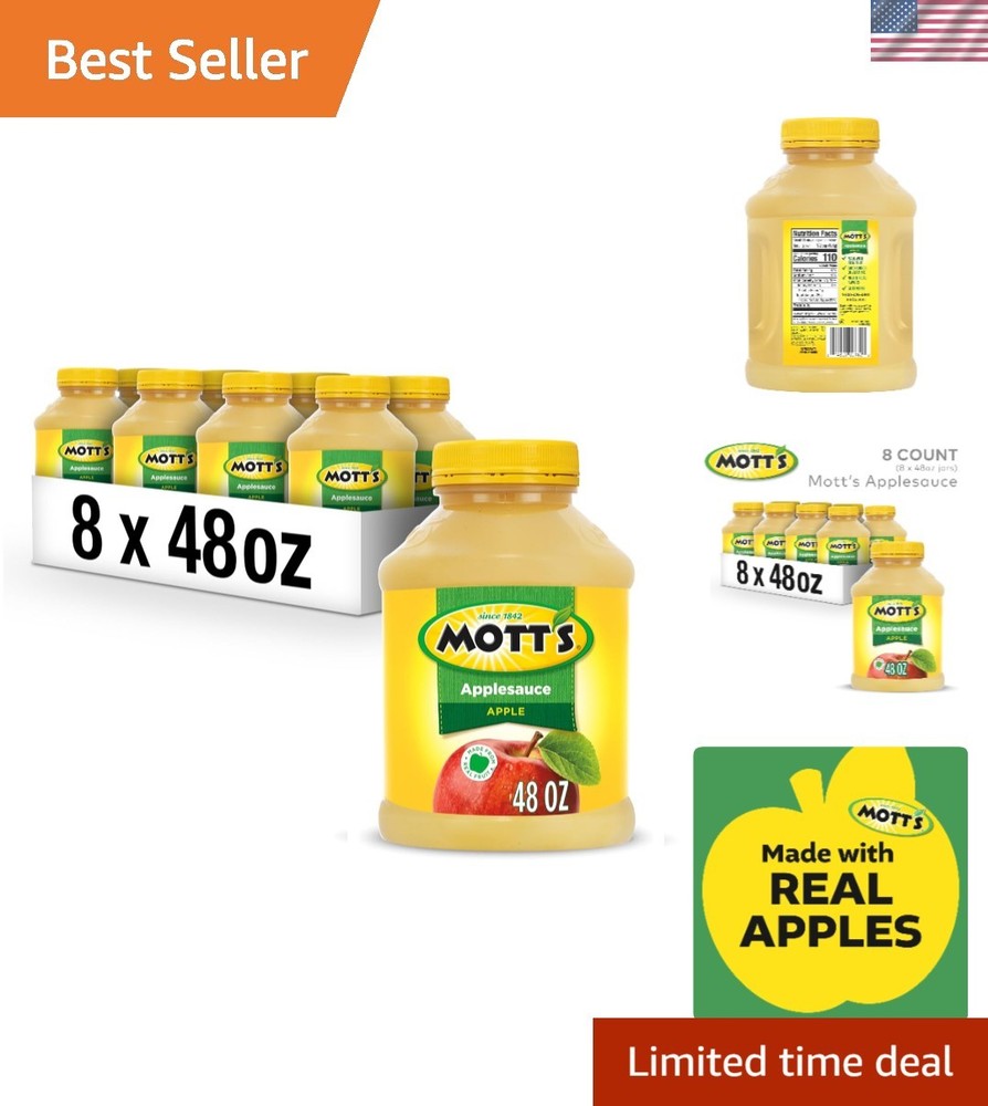 Bulk 48 Oz Applesauce Jars – 8 Pack, Perfect Healthy Choice for Families