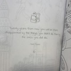 Adult Travel Coloring Book 100 pages, 47 Coloring pages, Inspirational Quotes
