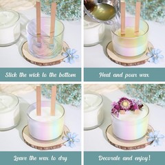 SUPMIND 16oz 3 Wick Candle Jars 6 Pack – Large Empty Iridescent Wide Mouth Gl…