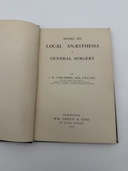 1906 Local Anaesthesia In General Surgery Struthers Antique Medical Book