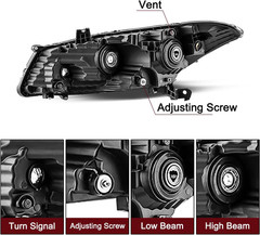 Headlight Assembly W/Bulbs for 2008-2012 Honda Accord 2-Door Coupe [ Factory Hal