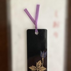 Japanese Style Clematis Book Bookmark 3.9×0.9in Traditional Floral Design