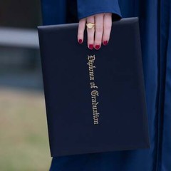 Navy Blue Imprinted Diploma Cover for 8.5″ x 11″ diploma