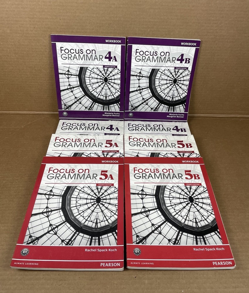 Focus on Grammar 4A 4B 5A 5B Student Books & Workbooks Set 8 Pearson 4th Ed