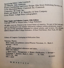 Water Supply and Pollution Control Viessman Hammer Fifth Edition Hardcover Book