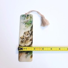 Vintage 90s Koala Bears Bookmark- mom baby- Lena Liu- 1990s tassel Artworks LL59